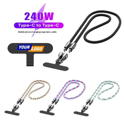 USB C to C Fast Charging Cable Lanyard