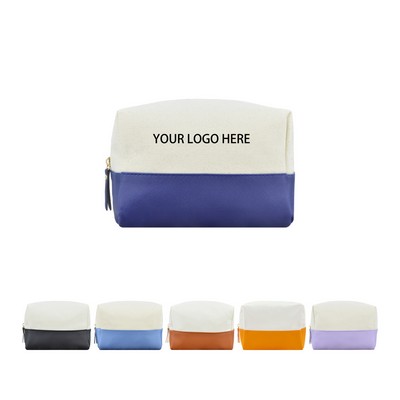 Stitched Canvas Makeup Storage Bag