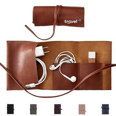 Leather Cable Roll Pouch